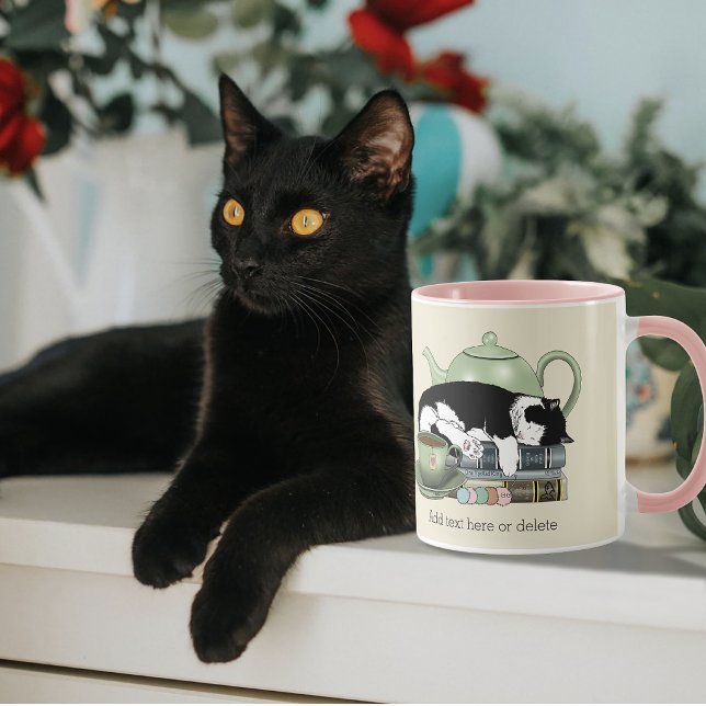 Mug Livres Confortables Chat Smoking Thé Mignon Théièr (Créateur téléchargé)