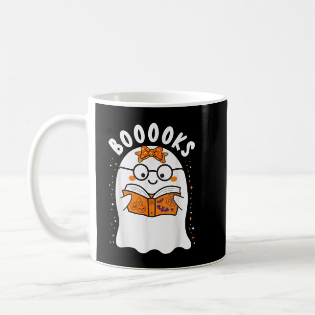 Mug Livres ! Cute Ghost Lecture Bibliothèque Livres Ha (Gauche)