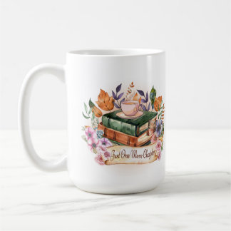 Mug Livres d'aquarelle vintage et café juste un de plu
