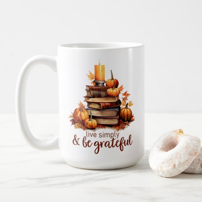 Mug Livres d'automne, Chandelle & Confort (Avec donut)