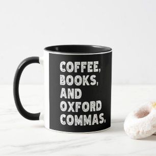 Mug Livres de café et virgules d'Oxford Prof cool Drôl