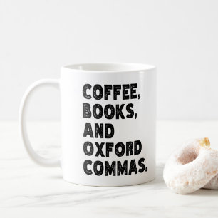 Mug Livres de café et virgules d'Oxford Prof cool Drôl