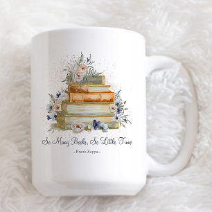 Mug Livres de citations personnalisés Fleurs bleues be