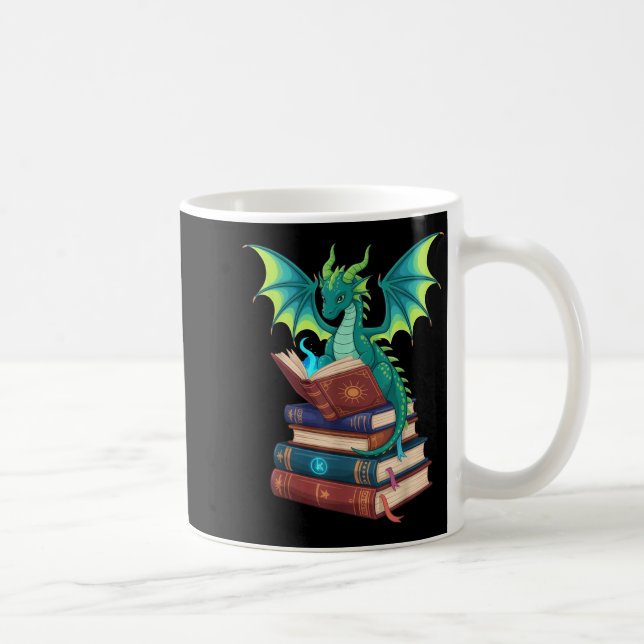 Mug Livres de lecture de dragon amateurs de fantasy cr (Droite)