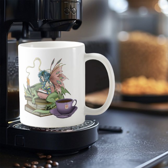 Mug Livres de thé de l'amitié de la fée dragon (Créateur téléchargé)