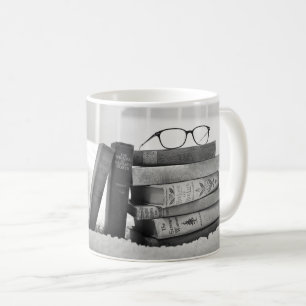 Mug Livres d'études/de sieste en noir et blanc