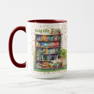 Mug Livres et Amoureux de les chats Hygge Anniversaire