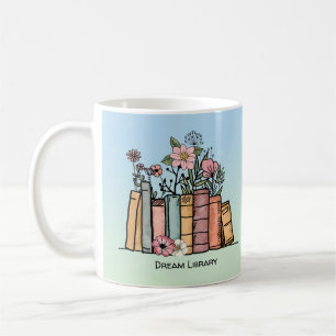 Mug Livres et fleurs sauvages bibliothèque de rêve per