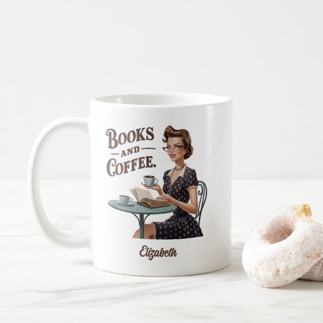 Mug Livres et livre de café Citation de l'auteur (Avec donut)