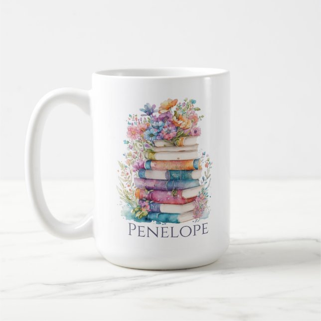 Mug Livres Floral Aquarelle (Gauche)