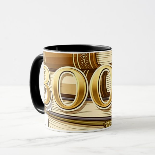 Mug Livres Lecteurs Écrivains Bibliophiles Ton Doré Ar (Devant gauche)