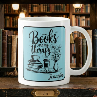 Mug Livres Personnalisés Sont Ma Thérapie Bookworms Bl