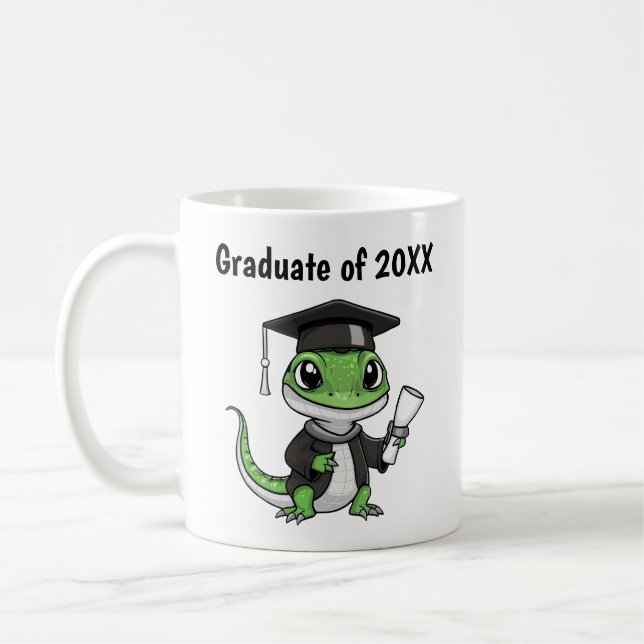 Mug Lizard Gecko Graduation Personnalisée (Gauche)