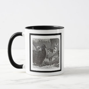 Mug Llama Alpaca noir et blanc Andes Animal Art