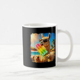 Mug Llama drôle mangeant une sucette d'été plage anima