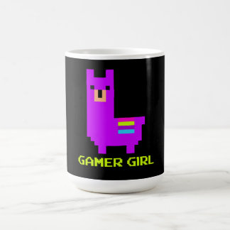 Mug Llama Gift | Cute Alpaca Llama Gamer Girl 8 bits