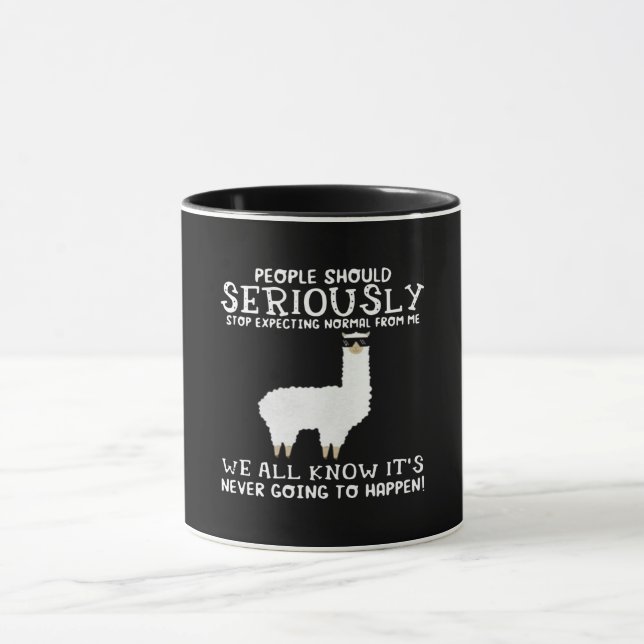 Mug Llama Gift | Les gens devraient être sérieux (Centre)