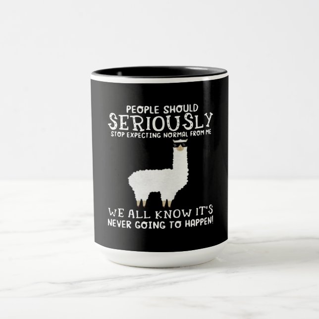 Mug Llama Gift | Les gens devraient être sérieux (Centre)
