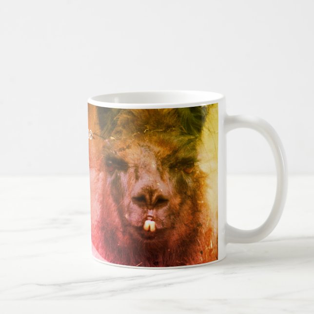 Mug Llama noire Abstraite personnalisée (Droite)