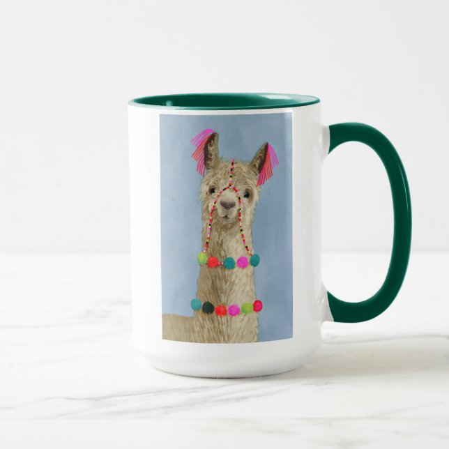 Mug Llama ornée - Beige (Droite)