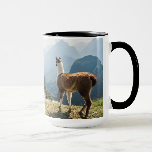 Mug Llama surplombant les ruines | Machu Picchu, Pérou (Droite)