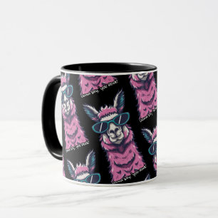 Mug Llama vous dit Rock   Pose ironique dans les lunet