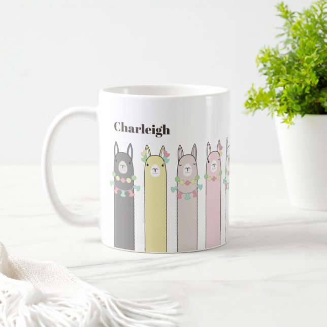 Mug Llamas Colorées Mignonnes Rétro (Créateur téléchargé)