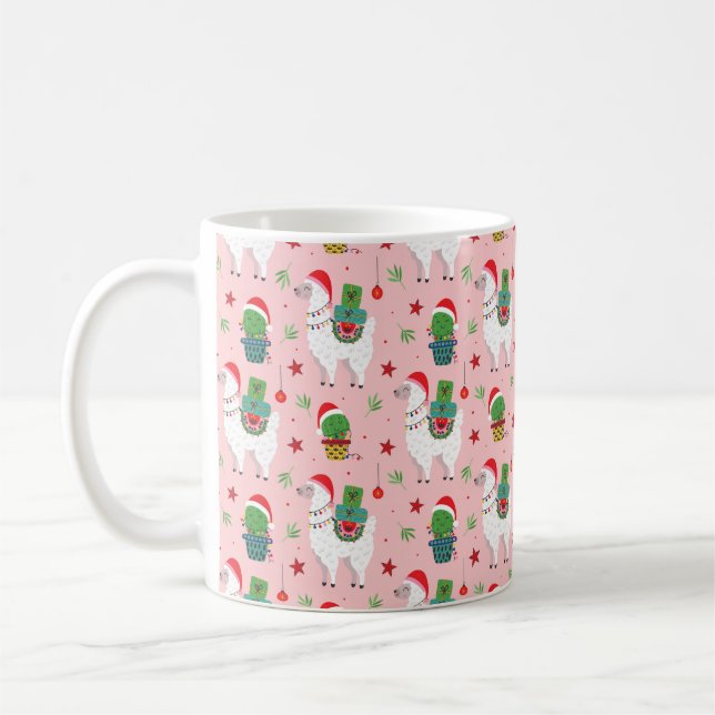 Mug Llamas et cactus Motif de Noël (Gauche)