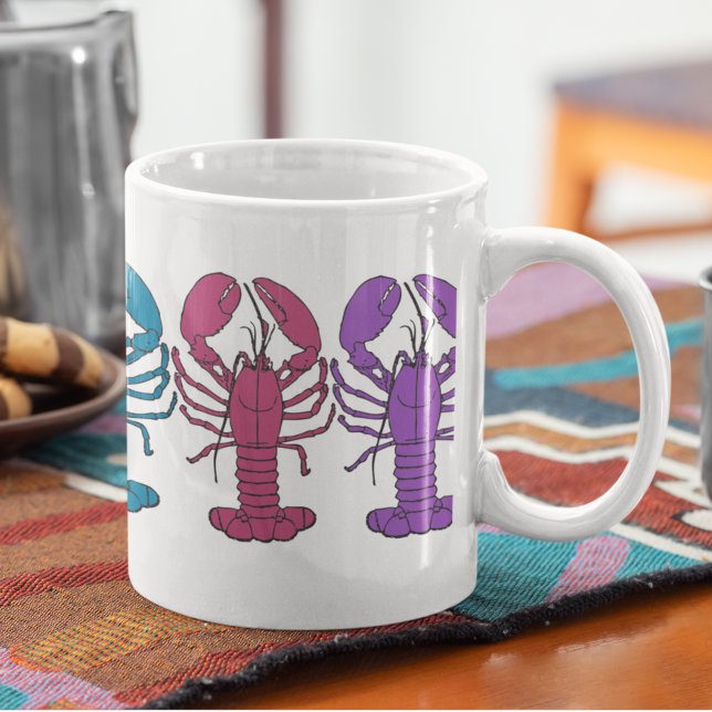 Mug Lobster Crustacé Coeur Coloré Amusant (Créateur téléchargé)