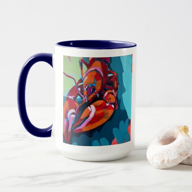 Mug Lobster Painting - Beach Home Decor (Avec donut)