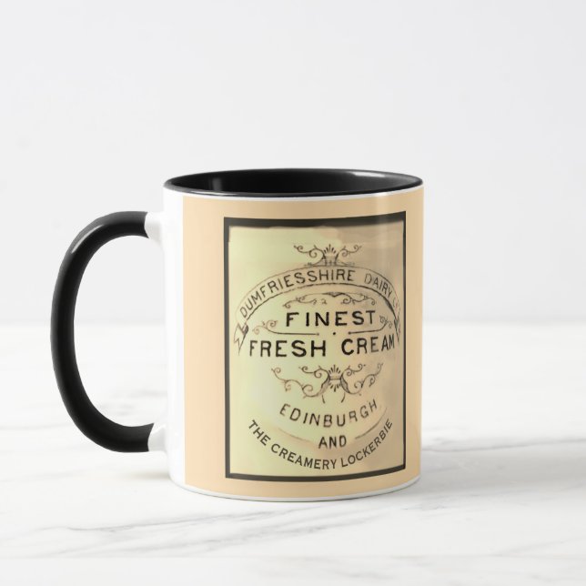 Mug Lockerbie Creamery Label Black Text Trim  (Gauche)
