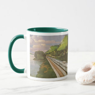 Mug Locomotive vintage en campagne, Vacances en train