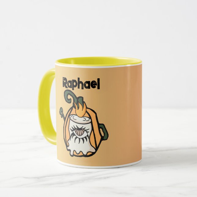Mug L'oeil Éffrayant d'un Citrouille de Bois rétro (Devant gauche)