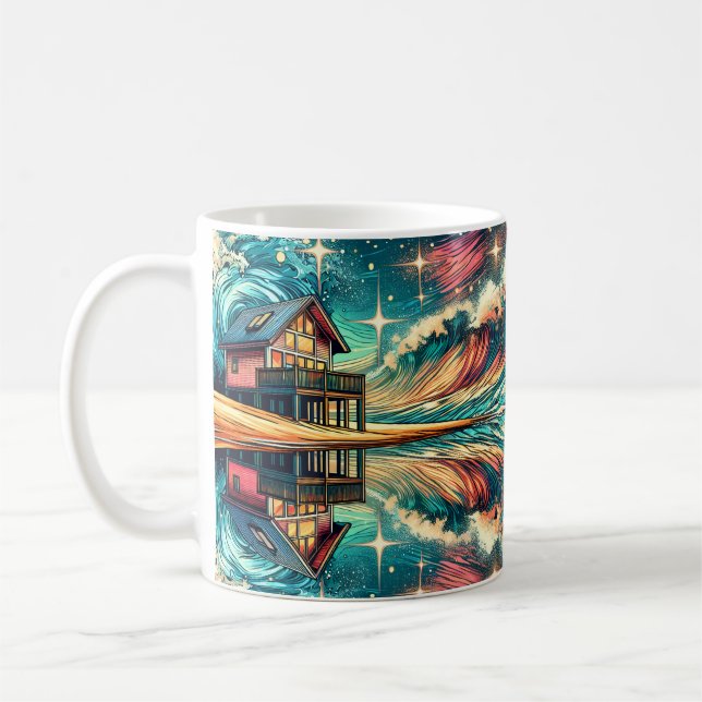 Mug Log Cabine sur la plage Ai Art (Gauche)