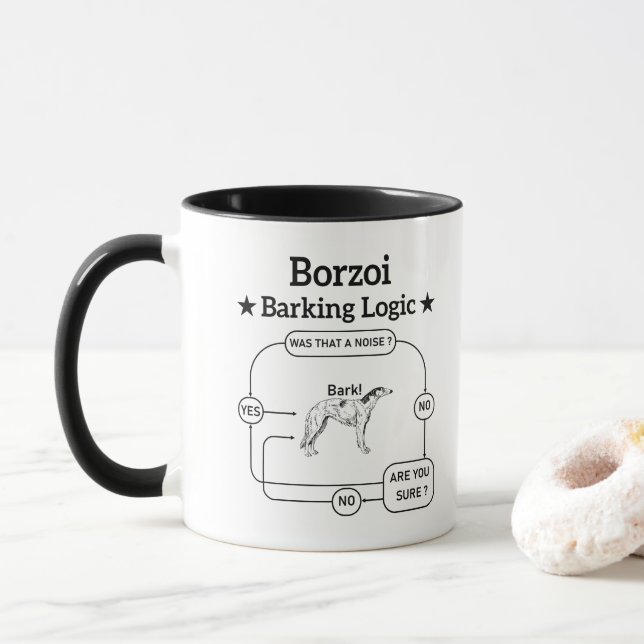 Mug Logique d'aboiement Borzoi Drôle Propriétaire de c (Avec donut)