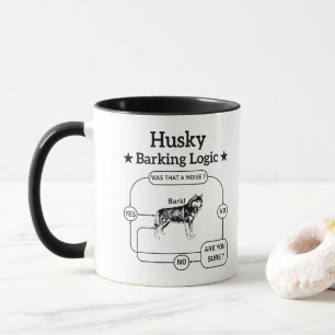 Mug Logique d'aboiement de Husky Drôle Chien Sibérien 