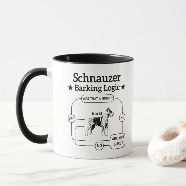 Mug Logique d'aboiement de Schnauzer Chien cool Amateu (Avec donut)
