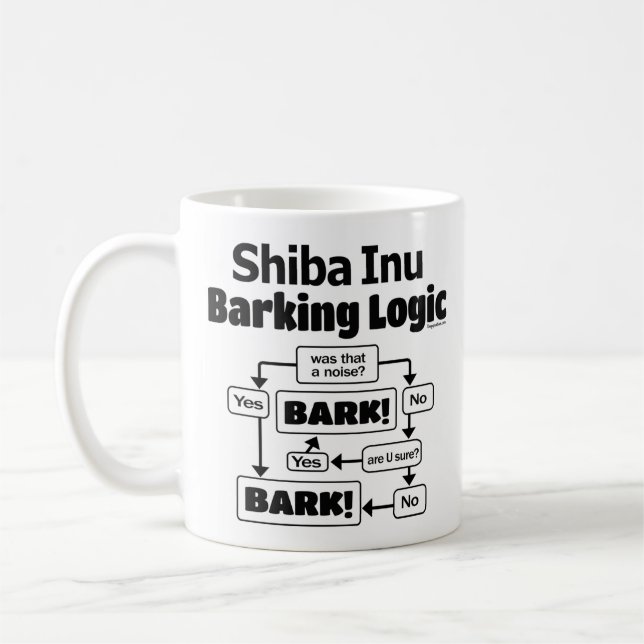Mug Logique d'écorçage Shiba Inu (Gauche)