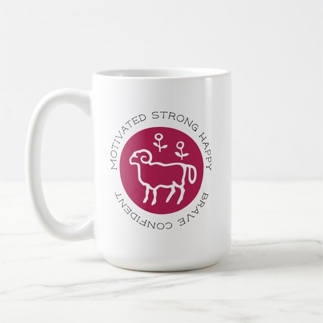 Mug Logo Aries Ram Zodiac Star Sign Astrologie Café M (Gauche)