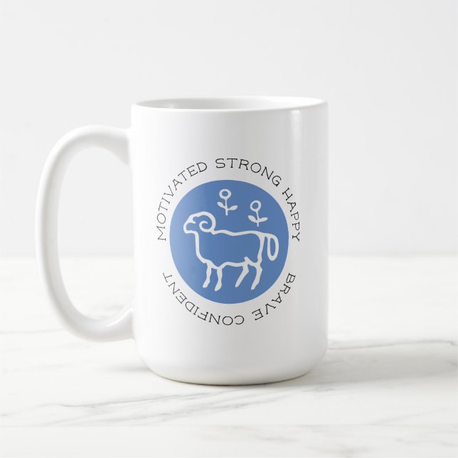 Mug Logo Aries Ram Zodiac Star Sign Astrologie Trait C (Gauche)