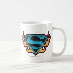 Mug Logo bleu super fille avec flammes