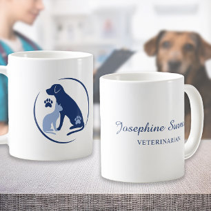 Mug Logo Blue Dog And Cat Ou Logo De Votre Propre Clin