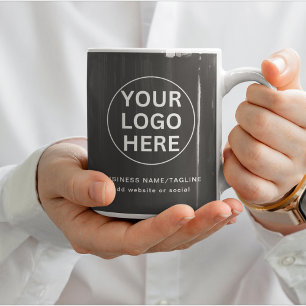 Mug Logo commercial et texte personnalisé l Promo gris