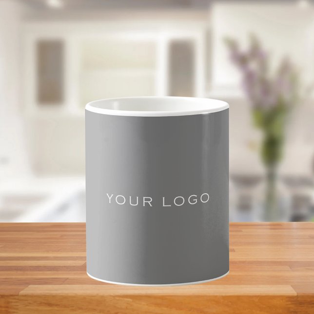 Mug Logo commercial gris rectangulaire (Créateur téléchargé)