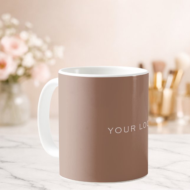 Mug Logo commercial marron Moca rectangulaire (Créateur téléchargé)