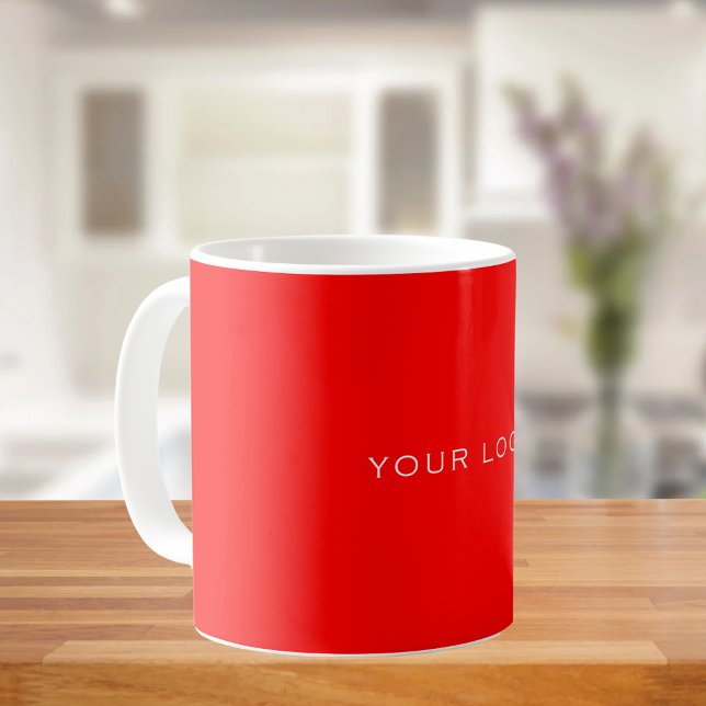 Mug Logo commercial rouge rectangulaire (Créateur téléchargé)