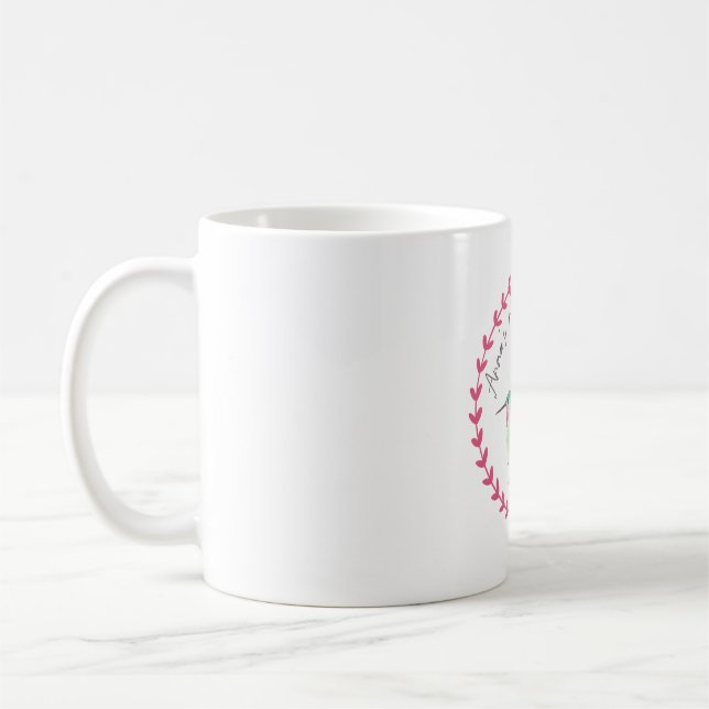 Mug logo d'art de l'espèce d'oiseau Colibri d'Anna (Gauche)