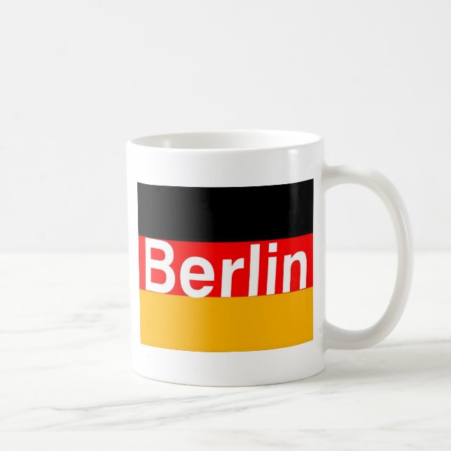 Mug Logo de Berlin dans le blanc sur le drapeau (Droite)