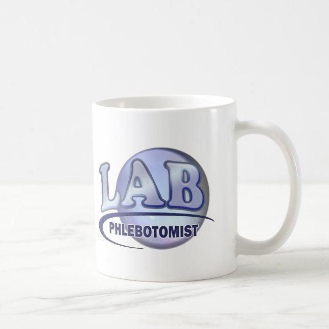 Mug LOGO de bleu d'amusement de PHLEBOTOMIST (Droite)