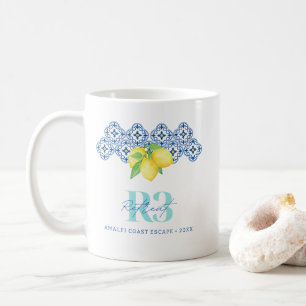 Mug Logo de carreau méditerranéen au citron à l'aquare